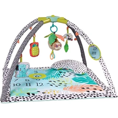 Immagine di Infantino Milestones &amp; Memories Twist and Fold Gym Collapsible 4 in 1 Play Mat Stimulating, with Modes Additional Sensory Toys for Infants Toddlers, Multicoloured