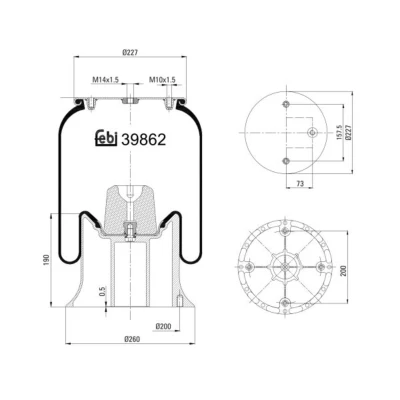 Immagine di FEBI BILSTEIN 39862 Soffietto, Sospensione pneumatica SCANIA: P,G,R,T series