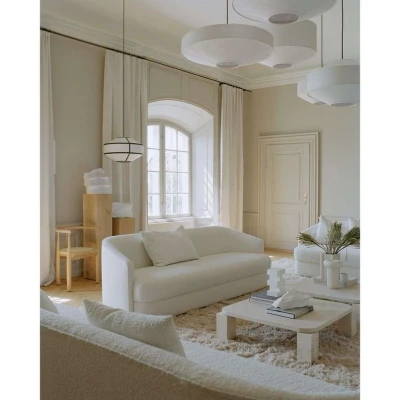 Immagine di New Works lampada a sospensione Kite, Ø 65 cm, bianco, 3 luci, in pile
