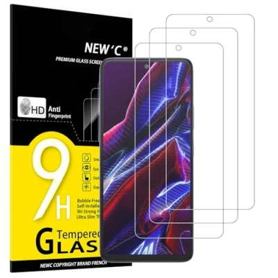 Immagine di NEW&#039;C 3 Pezzi, Vetro Temperato per Xiaomi Poco X5 5G (6,67 Pollici), Pellicola Prottetiva, Senza Bolle, Durezza 9H, 0,33mm Ultra Trasparente, Resistente