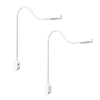 Immagine di Kalb I Ilios LED lampada da comodino/lettura con USB C, montaggio a parete e ad angolo, braccio flessibile, dimmerabile (Set di 2 bianco)