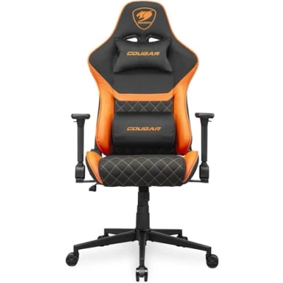 Immagine di COUGAR Sedia da gioco Armor One V2 F, superficie in tessuto, braccioli pieghevoli 4D, reclinabile a 155, regolazione dell&#039;altezza del pistone, supporto fino 120 kg, nero e arancione