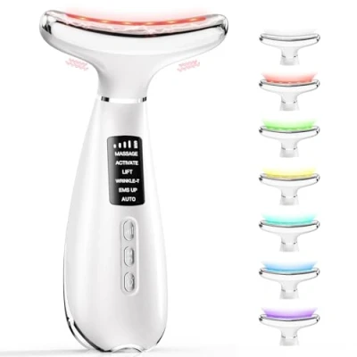 Immagine di Massaggiatore Viso Dispositivo Antirughe Lifting: Elettrico di Bellezza con 6 Modi 7 Colori LED 42℃ Lifting Massaggio Rassodante EMS Gua Sha Collo Face Massager
