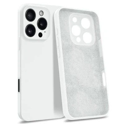 Immagine di MyGadget Custodia in Silicone compatibile con iPhone 16 Pro [Quadrupla Protezione] Case Rigido Fodera Microfibra Cover Bianco