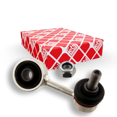 Immagine di FEBI BILSTEIN 27986 Bielletta barra stabilizzatrice Assale anteriore Dx 79 M12 x 1,25 con dado autobloccante, senza perno conico Acciaio argento