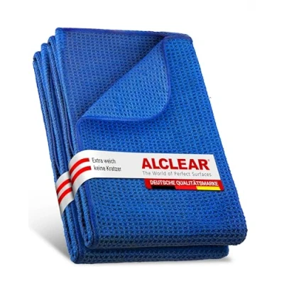 Immagine di ALCLEAR International 820901_2, Set da 2 Panni a Secco in Microfibra per Auto, la Pulizia di Superfici Verniciate, Ad Elevato Assorbimento, 60 x 40 cm