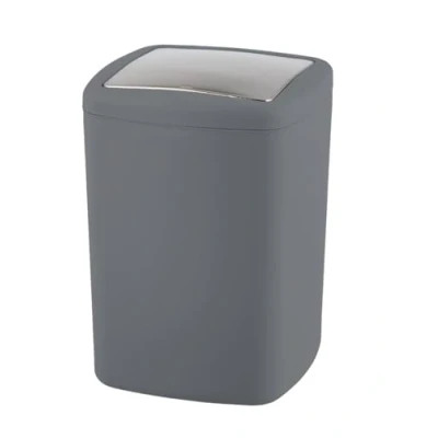 Immagine di Wenko Portarifiuti con Coperchio Basculante Barcelona L Antracite per Cosmetici, Assolutamente infrangibile Grigio
