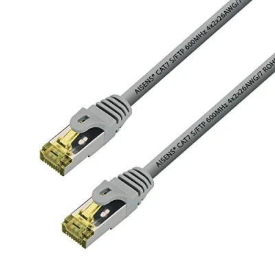Immagine di AISENS A146 0335 Cavo di rete RJ45 LSZH cat.7 600 mhz s/ftp pimf awg26, grigio, 2,0 m