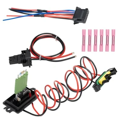 Immagine di Konuooer resistenza al motore del ventilatore di riscaldamento compatibile con Clio 3 Scenic 2,7701209803,Kit cablaggio MK3 Grand Modus