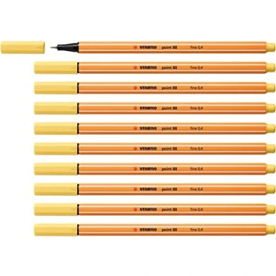 Immagine di Fineliner STABILO point 88 Confezione da 10 Giallo chiaro