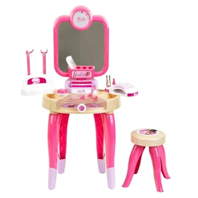 Immagine di Theo Klein 5721 Barbie Salone di Bellezza Atmosfera Felice, con Specchio Rotante e Luce, Toeletta Accessori, Giocattolo per Bambini dai 3 Anni