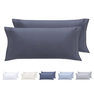 Immagine di Todocama Set di 2 federe per cuscini, in microfibra extra morbida, ipoallergenica. 80x40 cm Grigio Scuro (8435439012812)