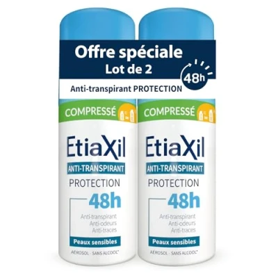 Immagine di ETIAXIL Antitraspirante Sudorazione moderata Ascelle COMPRESSATO Pelle sensibile 100 ml Confezione da 2