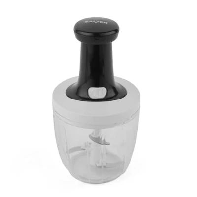 Immagine di Salter BW12923EU7 pressa centrifugeuse manuale oignon, poivre, hachoir, robot culinaire, ail, gingembre, herbes, piments, lame en acida inoxydable, antidérapant, facile da nettoyer, plastica