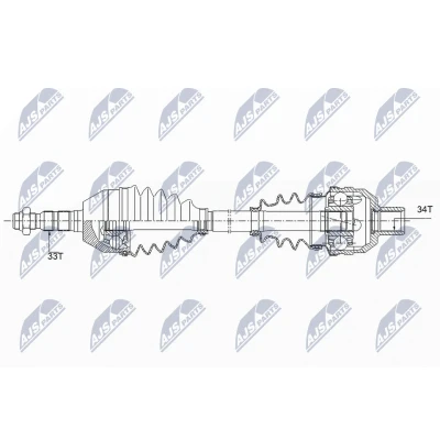 Immagine di NTY NPW PL 089 Albero motore / Semiasse Assale anteriore Dx 570mm OPEL: Astra H Hatchback, GTC, Zafira B