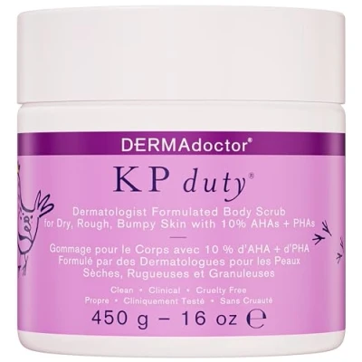 Immagine di DERMAdoctor KP Duty Scrub Corpo Formulato da Dermatologi, Esfoliante per la Cheratosi Pilare e Pelle Secca, Ruvida Irregolare con il 10% di AHA + PHA (450 ml)