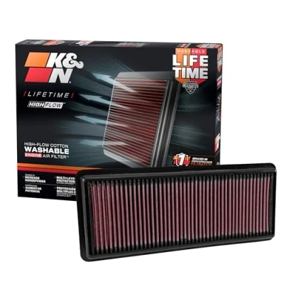 Immagine di K&amp;N 33 5040 filtro aria motore 5040: ad alte prestazioni, premium, lavabile, di ricambio, prestazioni migliorate, 2015 2019 Miata, MX 5 IV, Roadster, 124 Spider