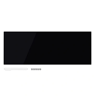 Immagine di Navaris Memo Board Lavagna Magnetica in Vetro Lavagnetta Scrivibile Cancellabile con Pennarelli Calamite Bacheca Appunti Promemoria 80x30cm Nero