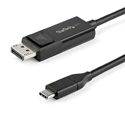 Immagine di StarTech.com Cavo USB C a DisplayPort 1.2 4K 60Hz da 1m, Video Bidirezionale DP o 60Hz, HBR2/HDR, Adattatore per Monitor Type C/TB3 (CDP2DP1MBD)