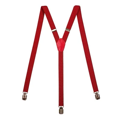 Immagine di Olata Bretelle Sottili a Forma di Y, Elastiche, Completamente Regolabili, con Clip in Metallo, 2 cm Rosso