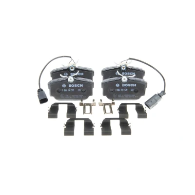 Immagine di BOSCH 0 986 494 529 Kit pastiglie freno Low Metallic con sensore usura integrato lamierino anticigolío, istruzioni montaggio