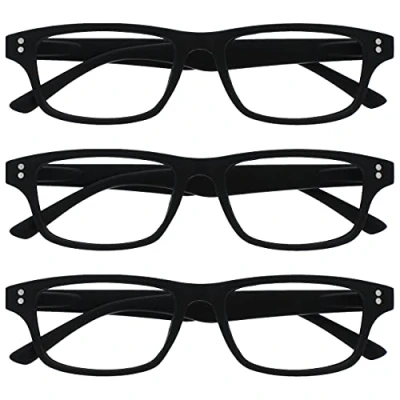 Immagine di Uv Reader Nero Opaco Occhiali Da Lettura Valore 3 Pacco Uomo Donna Uvr3Pk033Blk +3,00 88 Gr