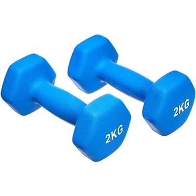 Immagine di Amazon Basics Coppia di manubri in neoprene, 2 x kg, Blu