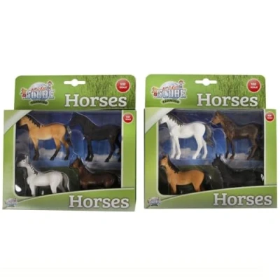 Immagine di Van Manen Kids Globe Farming Horses (4 Assorted Designs, Scale 1:32) 570199,Assorted,white