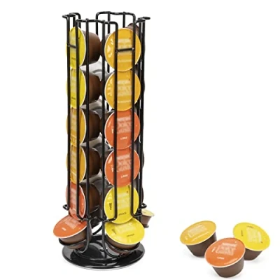Immagine di SYSYLY Porta capsule di caffè compatibile con cialde Dolce Gusto (24 pezzi) Supporto rotante per caffè, nero.