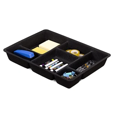 Immagine di Navaris Svuotatasche Portaoggetti per Cassetto Organizer Cassetti Comodino e Scrivania Organizzatore Porta Oggetti in Feltro 40,5x30,5x6cm