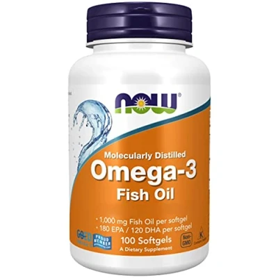 Immagine di Now Foods, Molecularly Distilled Omega 3 (Omega Distillato Molecolarmente), con EPA e DHA, Altamente Dosato, 100 Softgel, Testato in Laboratorio, Senza Soia, Glutine, Non OGM
