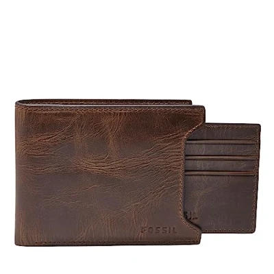 Immagine di Fossil Derrick Sliding Portafoglio da uomo 2 in 1 Marrone scuro Taglia unica