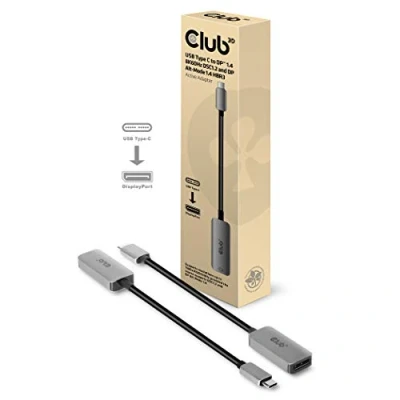 Immagine di club3D CAC 1567 USB C® / DisplayPort Adattatore [1x 1x DisplayPort] Nero Argento