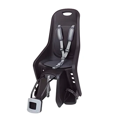 Immagine di POLISPORT 8406700019 Seggiolino posteriore BUBBLY MAXI PLUS FF per biciclette con ruote da 26&#039;&#039; a 28&#039;&#039; adatto bambini 9 22 kg di peso ancoraggio al telaio en color Nero/Grigio scuro