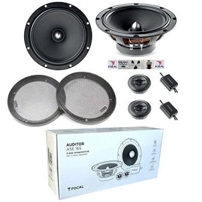 Immagine di 1 kit a 2 vie FOCAL AUDITOR ASE 165 ASE165 da 6,5&quot; 16,5 cm 60 watt rms 120 max con woofer tweeter crossover 91,5 db + griglie e 5 sticker omaggio, coppia