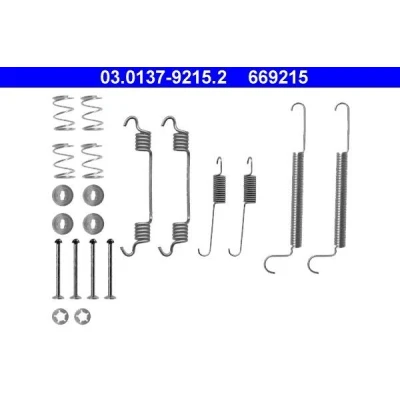 Immagine di ATE 03.0137 9215.2 Kit accessori, Ganasce freno OPEL: Zafira A, Astra G Caravan, Combo C Van / Station Wagon