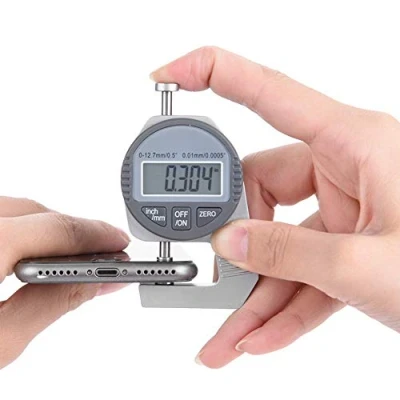 Immagine di Calibro di spessore, lettura LCD digitale spessore percentuale 0 12,7 mm/0,5&quot;0,01 mm/0,0005&quot; Testa misura piatta