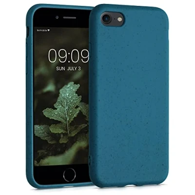 Immagine di kalibri Cover compatibile con Apple iPhone SE (2022) / (2020) 8 7 Custodia in silicone e paglia Backcover Matt Anti Impronte blu indaco