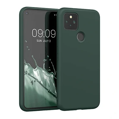 Immagine di kwmobile Custodia Compatibile con Google Pixel 5 Cover Back Case per Smartphone in Silicone TPU Protezione Gommata verde muschio
