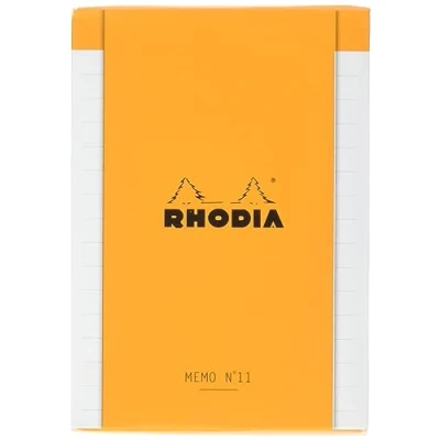 Immagine di RHODIA 194044C Blocco Memo N11 arancione A7 8,5x11,5 cm a righe 240 FOGLI 80g/m Pratico e Compatto Collezione Rhodiatime