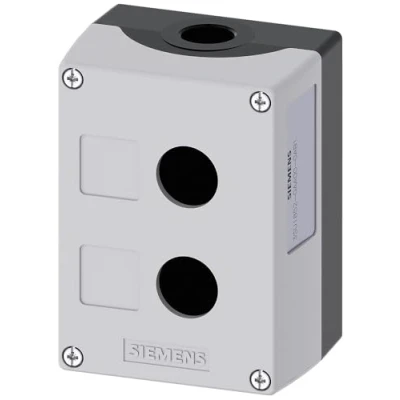 Immagine di Siemens 3SU1852 0AA00 0AB1 Contenitore vuoto 2 posizioni di montaggio, per il montaggio a terra (L x L A) 118.4 85 64 mm Grigio 1 pz.