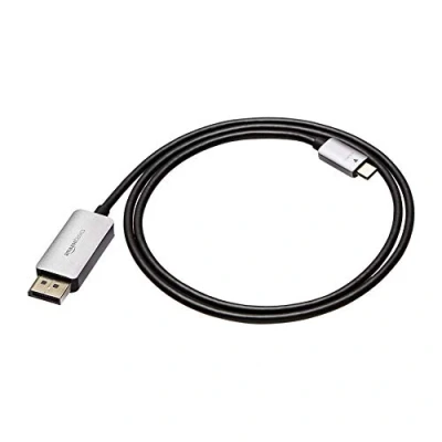 Immagine di Amazon Basics Cavo DisplayPort a USB C in alluminio, 0.9 m, Nero/grigio