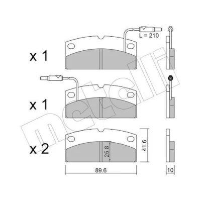 Immagine di METELLI 22 1231 0 Kit pastiglie freno Con contatto segnalazione usura LIGIER: Nova Hatchback, AIXAM: A.741 500 A.721 Hatchback