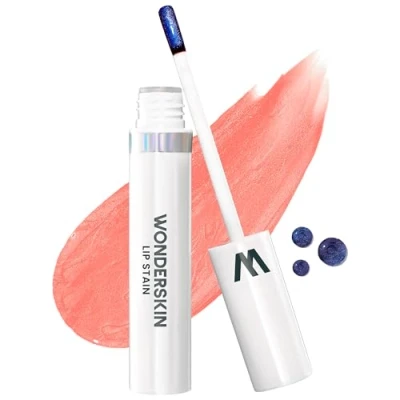 Immagine di Wonderskin Wonder Blading Lip Stain Masque, Macchia Labbra Naturale, Tint a Lunga Durata Impermeabile (Crush &amp; Go)