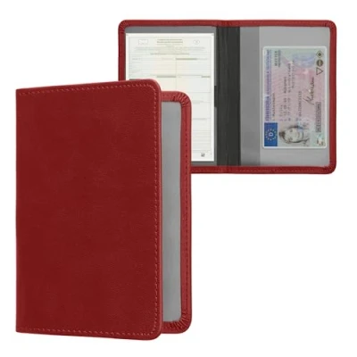 Immagine di kwmobile Custodia in Pelle PU per Libretto Circolazione Auto Cover Portalibretto con Scomparti Tessere Patente Foderina Porta Documenti Viola Bordeaux