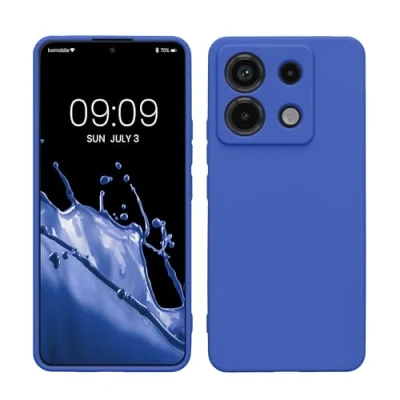 Immagine di kwmobile Custodia Compatibile con Xiaomi Redmi Note 13 Pro 5G / Poco X6 Cover Back Case per Smartphone in Silicone TPU Protezione Gommata blu baltico