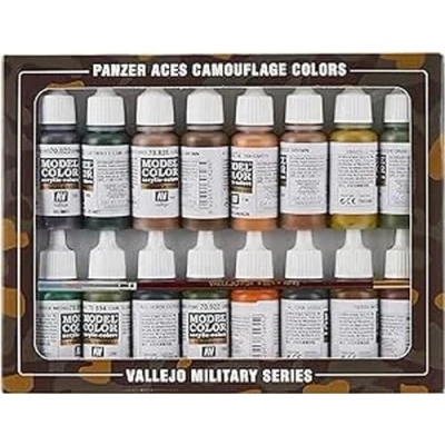 Immagine di Vallejo Model Color Panzer Aces Mimetico Set Pittura Acrilica, 16 x 17 ml, Colori Asortiti
