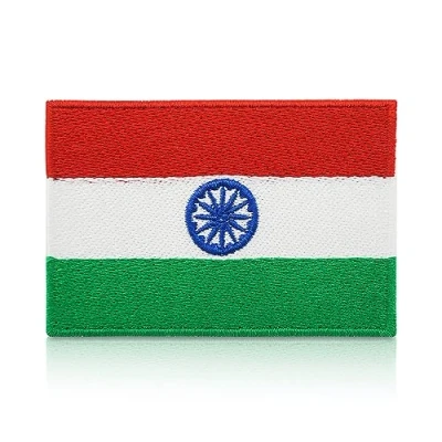 Immagine di Finally Home toppa termoadesiva con bandiera indiana, 7,5 x 5 cm, indiana