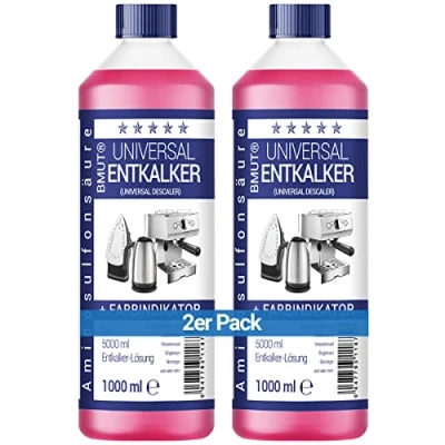 Immagine di BMUT Anticalcare universale, 2 x 1000 ml, per macchina da caffè, 8 usi 125 ml