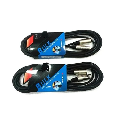 Immagine di PROEL BULK250LU1 Cavo Professionale Bilanciato con connessioni Cannon XLR 3P Maschio a Femmina 1mt, Nero (BULK250LU1 1mt 2 Unità)